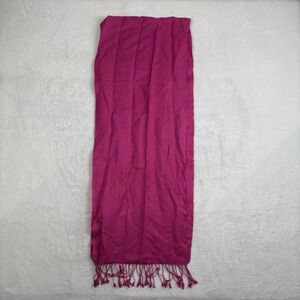 VTG‎ Pashmina Silk Blend Pink Rectangle Fringed Scarf Wrap Women's